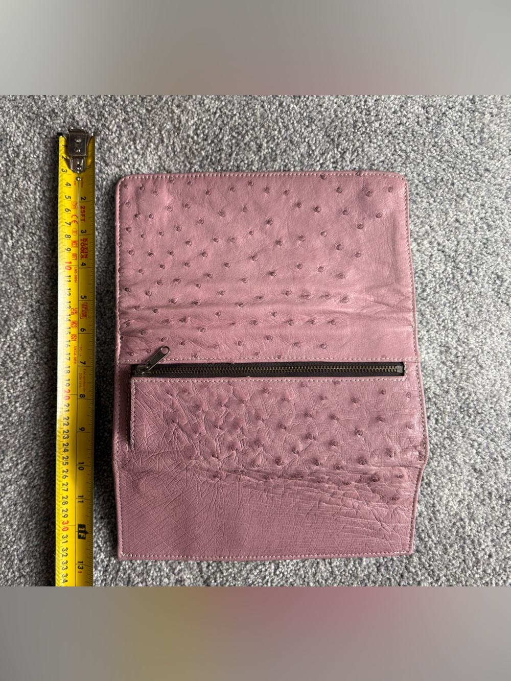 Lucchese Pink/Purple Ostrich-Embossed Leather Wallet - Picture 9 of 9